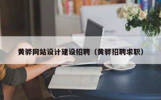 黄骅网站设计建设招聘（黄骅招聘求职）